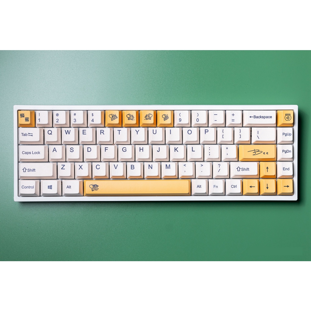 Set Keycap PBT nút bàn phím cơ phối màu Chalk, Honey Milk phù hợp nhiều layout cơ bản