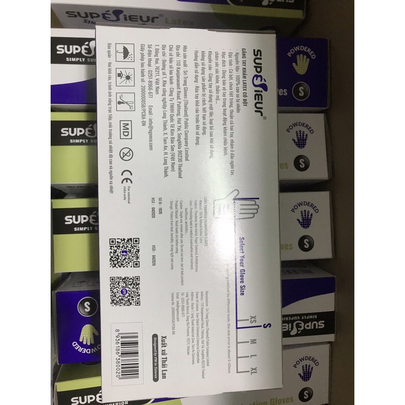 Găng tay y tế  có bột Thai XS, S, M (Hộp)