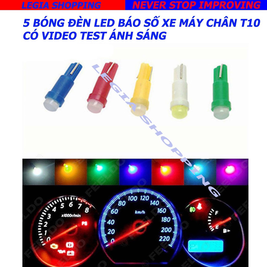 BỘ 5 BÓNG LED BÁO SỐ / SOI ĐỒNG HỒ T5 12V  LOẠI TỐT