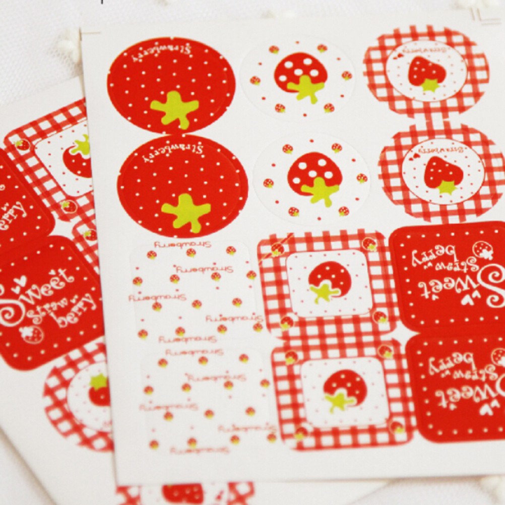 Bộ 24 Sticker Dán Trang Trí Sổ Tay Hình Trái Dâu