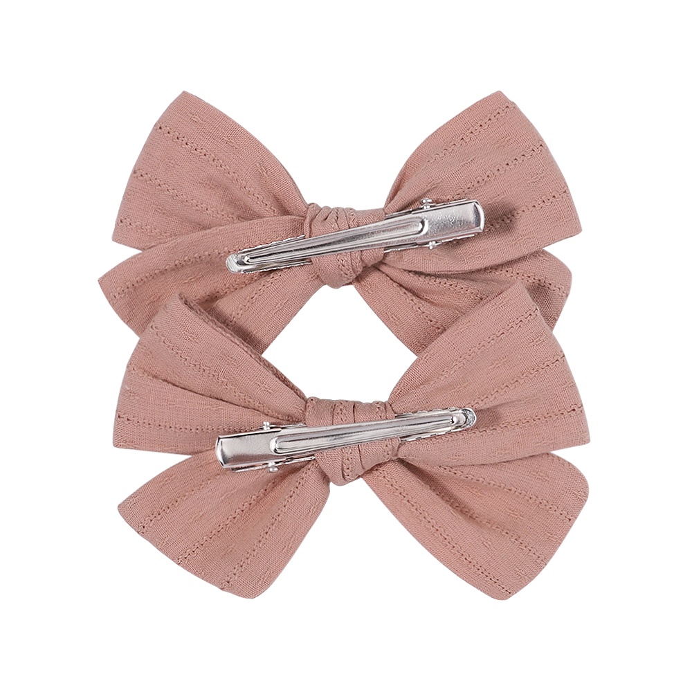 Set 2 kẹp tóc nơ KIDSBOWS vải cotton đáng yêu cho bé gái