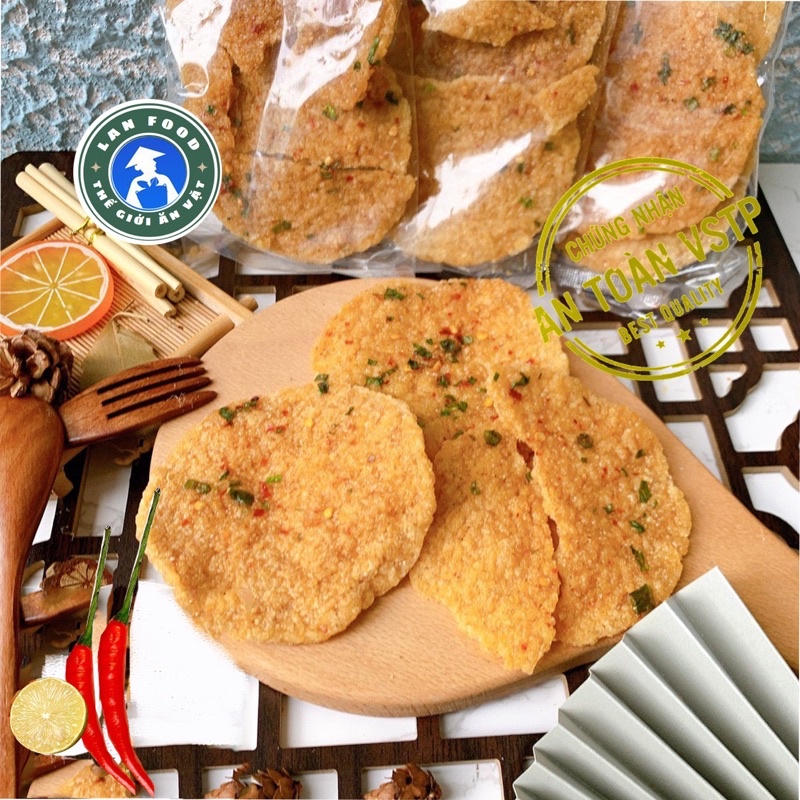 Cơm cháy mắm hành gói 3 miếng 80g tiện lợi, giòn rụm , cơm cháy chiên mắm đậm đà thơm ngon ăn vặt LANFOOD Hà Nội