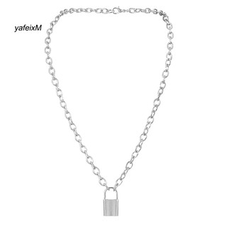 YA Fashion Unisex Simple Lock Pendant Charm Chain Necklace Jewelry Accessory Gift