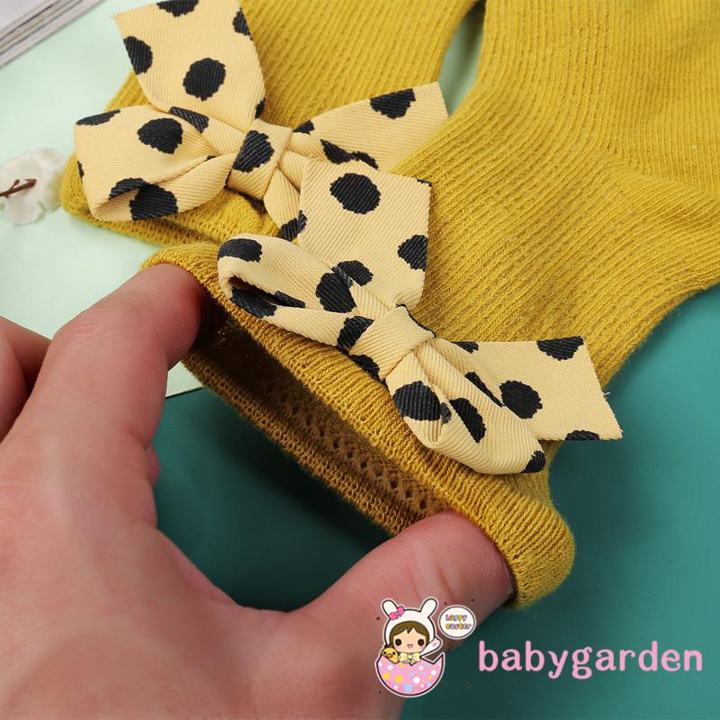 Vớ cổ cao phủ mắt cá chống trượt đính nơ cho bé gái 1-5 tuổi