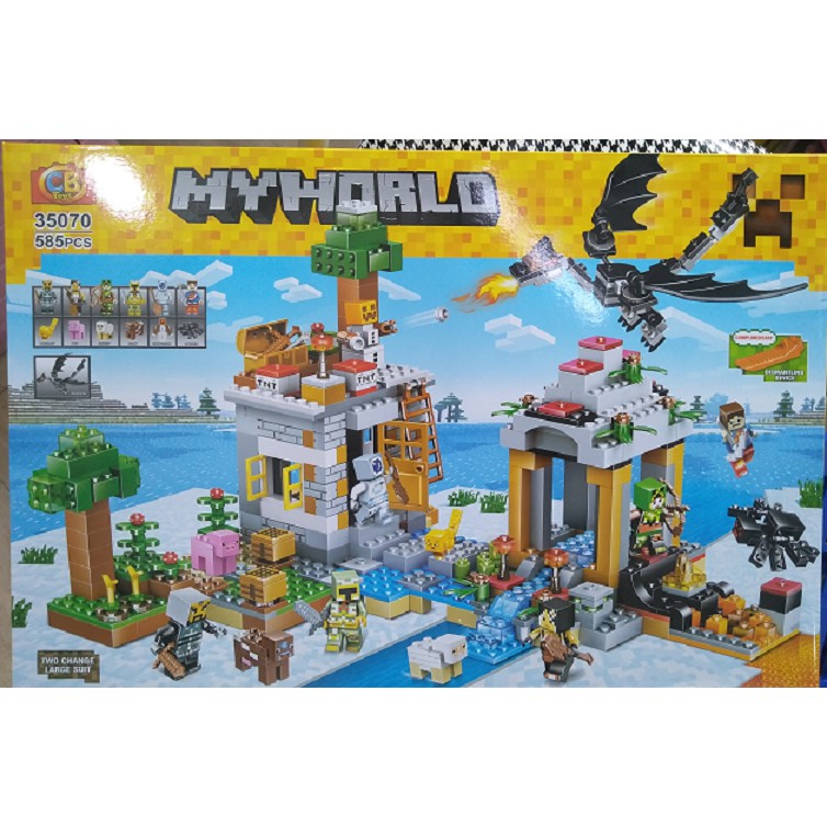LEGO Lắp Ráp Xếp Hình My World MineCraftt Sáng Tạo Mô Hình Bảo Vệ Nông Trại Trên Tuyết 585 Khối CB35070 - Đồ Chơi Trẻ Em