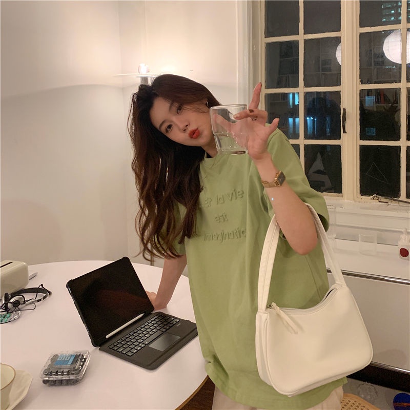 COZOK Áo Thun Tay Ngắn Dáng Rộng In Hình Thời Trang Kiểu Hàn Quốc