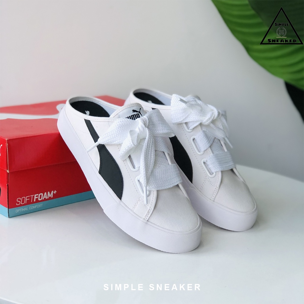 Giày Sục Puma Chính HãngFREESHIPGiày Nữ Đạp Gót Puma Mule Ribbon Cột Nơ [382331 02] Simple Sneaker