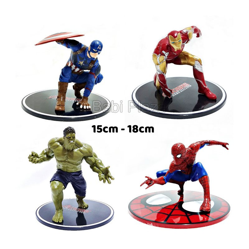 [AVENGERS] Set 4in1 mô hình siêu anh hùng MARVEL Khổng Lồ Xanh - Người Nhên - Đội trưởng Mỹ - Người Sắt