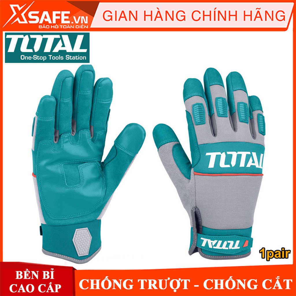 Găng tay bảo hộ cơ khí Total TSP1806 bao tay bảo hộ lao động chống cắt, trơn trượt, mài mòn thấm hút mồ hôi , bảo vệ tay