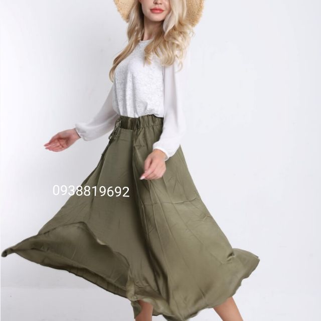 Chân váy xòe midi