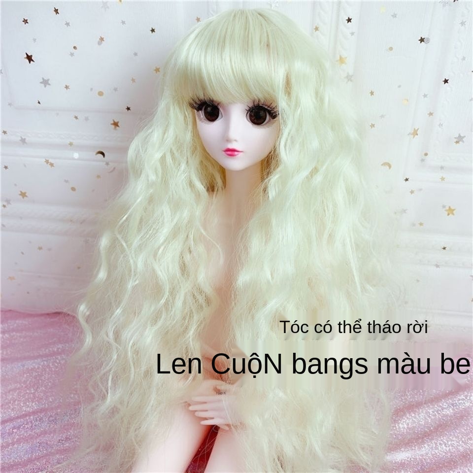 60cm Lông mi 3D khỏa thân Cơ thể trẻ em Ye Luoli Doll Dress Up Toy Oversize Barbie Wig