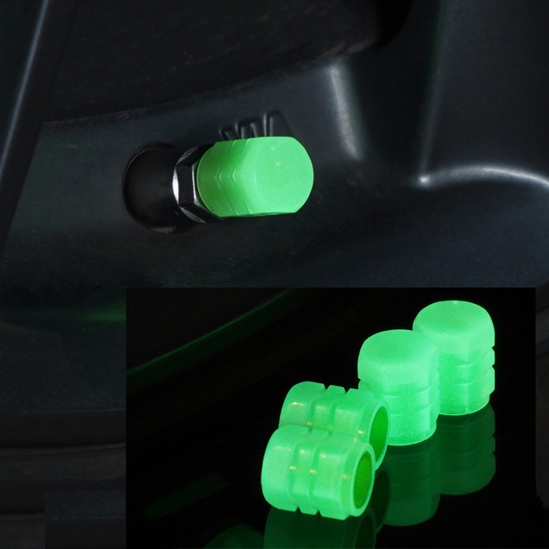 Bộ 4 Vỏ Bọc Van Bánh Xe Dạ Quang Trang Trí Độc Đáo