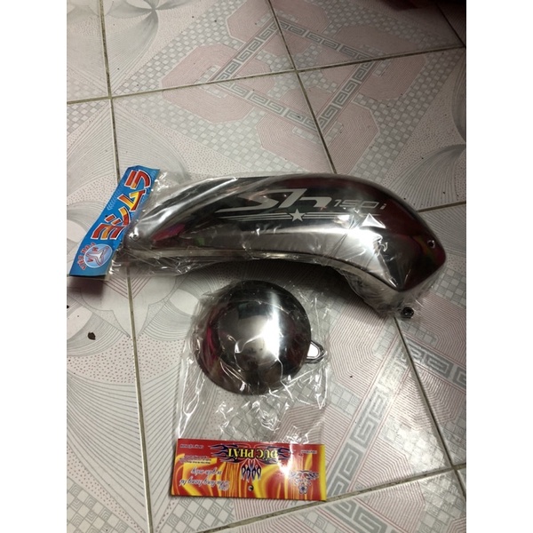 Giá trọn bộ ốp bầu gió (pô e ) và lốc máy xe SH nhập khẩu (Ý ) inox cao cấp giá rẻ mẫu mã đẹp