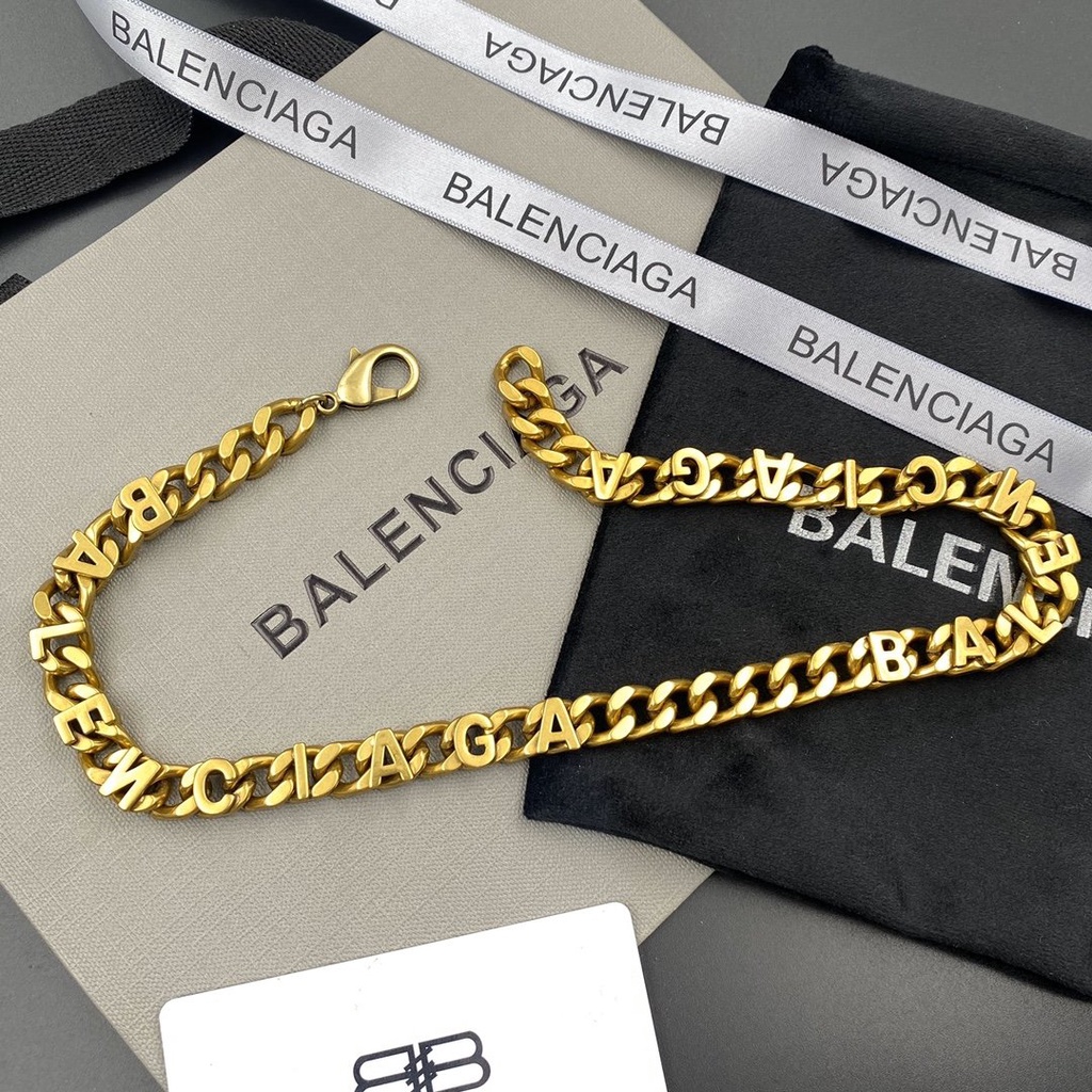 BALENCIAGA Vòng cổ Mặt Chữ B Đơn Giản Phong Cách Hàn Quốc Cho Cặp Đôi