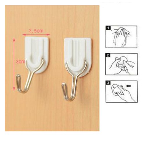 Vỉ 6 Móc Dán Tường Cho Vật Dụng Nhẹ