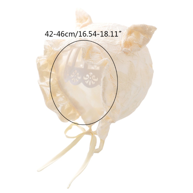 Mũ Beanie Chống Nắng Phối Ren Công Chúa Dễ Thương Làm Phụ Kiện Chụp Ảnh Cho Bé Sơ Sinh