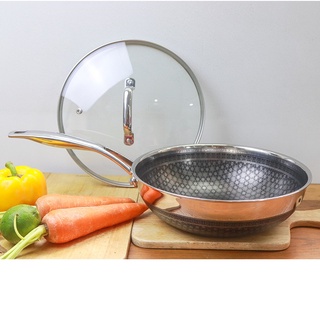 Chảo chống dính 2 mặt sâu lòng inox 304 BLACKCUBE KimsCook dòng noonsong 3 lớp đúc liền đáy liền cào không xước,siêu bền
