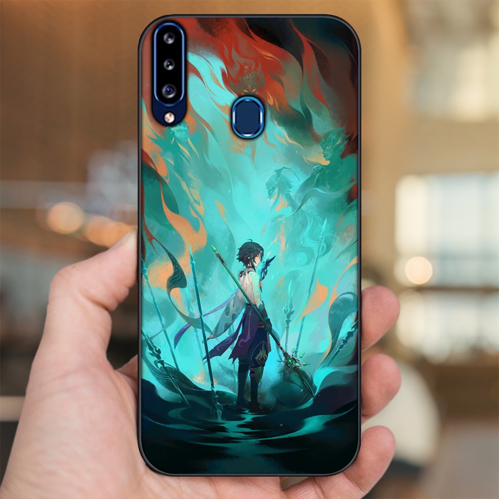Ốp lưng Samsung A20S viền đen in hình Xiao Genshin Impact