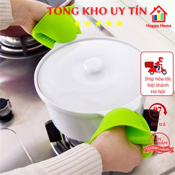 Cặp găng tay bắc nồi bằng silicon hình mỏ vịt Happy Home