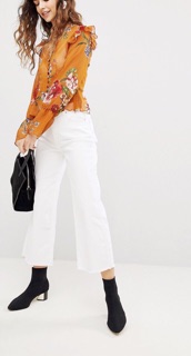 quần culottes trắng đen