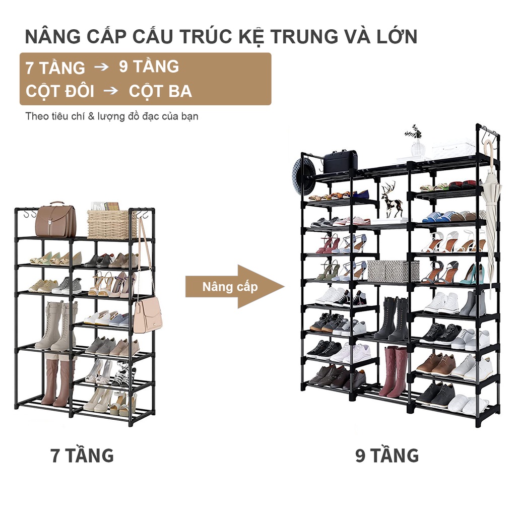 Kệ để giày dép đa năng khung thép tĩnh điện SAGOKER, mã KDG888