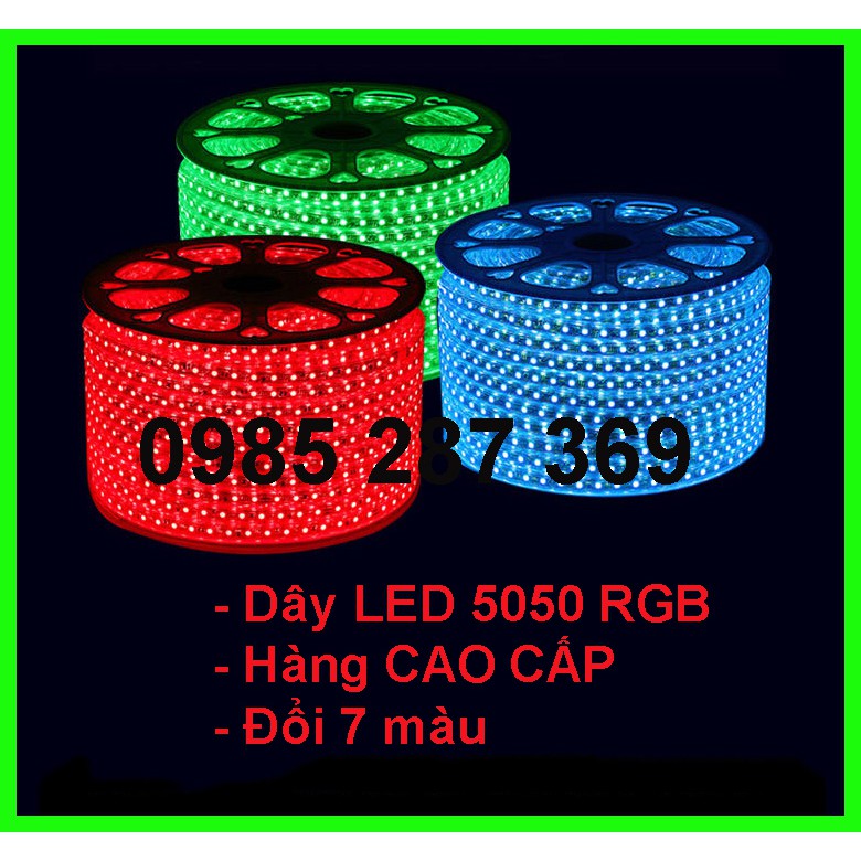 Dây LED nháy đổi 7 màu 5050 RGB 220V (5/10 mét) chưa kèm nguồn điều khiển