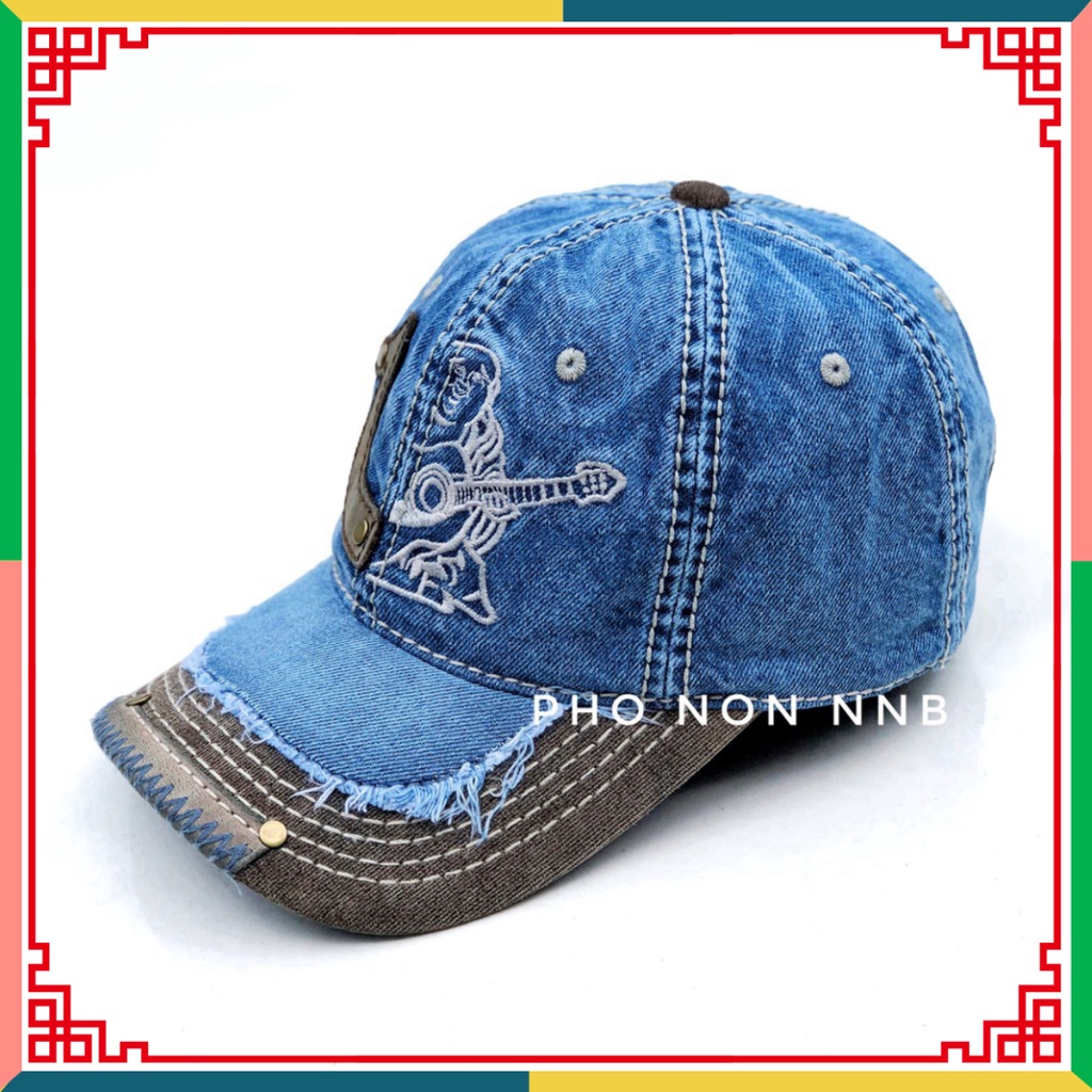 Nón Địa Jean U nửa chữ, Mũ lưỡi trai địa 2 Màu Đậm Nhạt