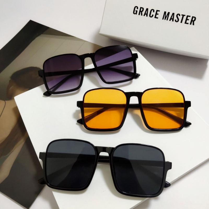 Kính mát gọng vuông kim loại phong cách Hàn Quốc phong cách cổ điển cho nữ