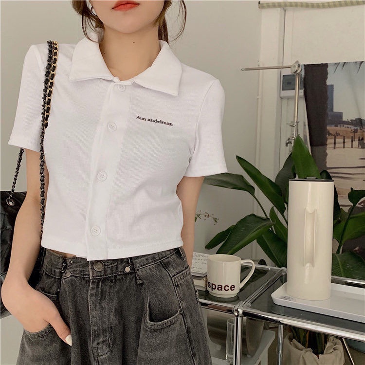 Áo polo Ngắn Tay Phong Cách Hàn Quốc Thời Trang Cho Nữ