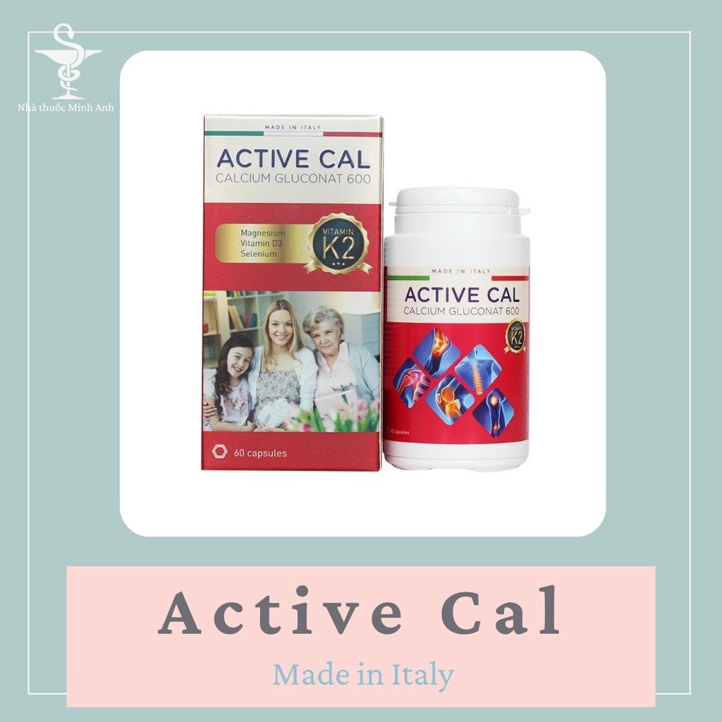 Active Cal bổ sung Canxi hữu cơ, Vitamin D3, Vitamin K2 ngừa loãng xương từ Châu Âu