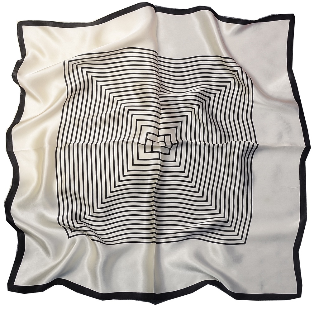 Khăn Choàng Lụa 100% Cao Cấp Hình Vuông Họa Tiết Kẻ Sọc Đơn Giản Thời Trang Mùa Hè Cho Nữ