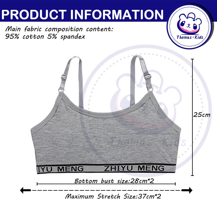 Bộ đồ lót vải Cotton mềm mại có đệm ngực tháo được cho bé gái B203