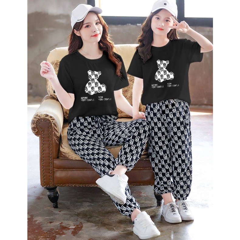 Bộ hè cho bé gái 4-14 tuổi "GẤU TEDDY" 14-45kg. Thiết kế đẹp, thoáng mát. STG3 STA002