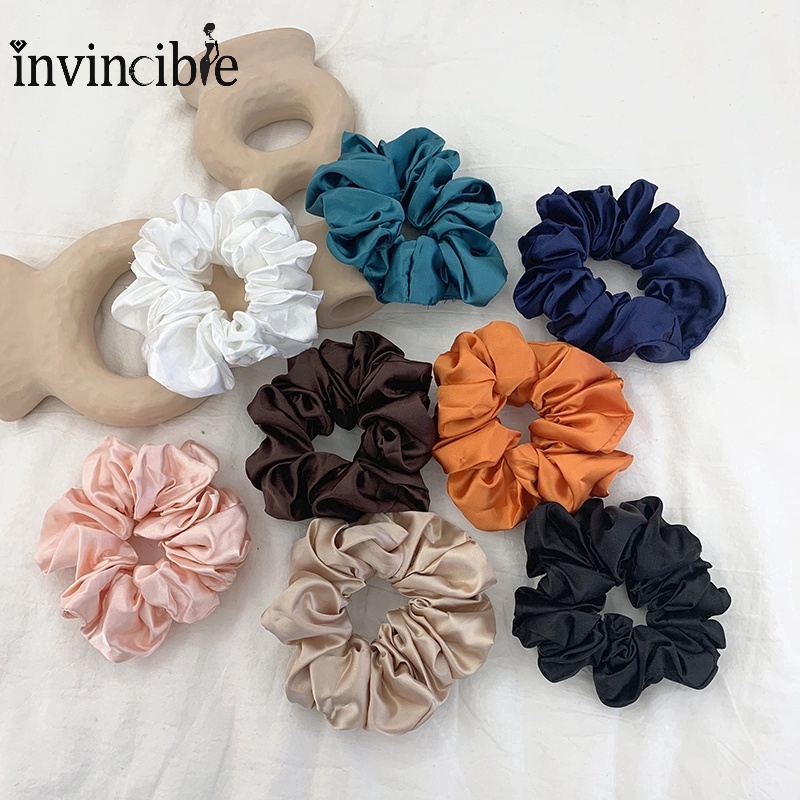 ins Style Simple Satin Hair Scrunchies/ Multicolor Intestine Elastic Hair Tie/ Women Girl's Ponytail Holder Hair Accessories