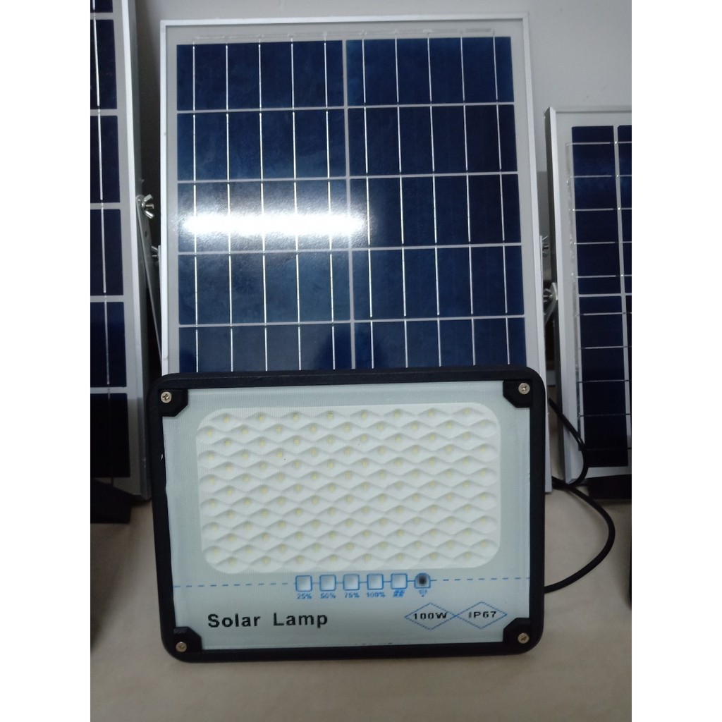 Đèn pha năng lượng mặt trời Solar Lamp 100W-    Bản Nâng cấp cảm biến thông minh, Tiêu chuẩn Ip67