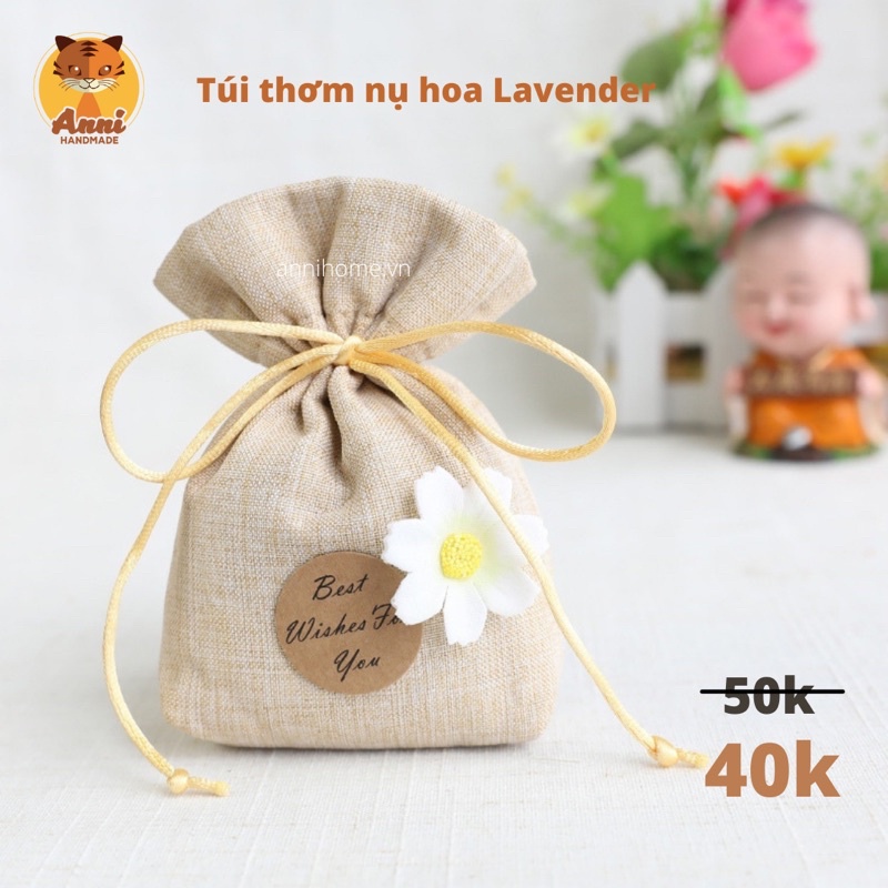 Túi thơm nụ hoa khô Lavender 100% kích thước 9x10 cm