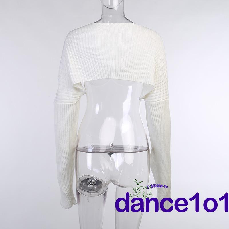 Áo Khoác Sweater Dệt Kim Siêu Ngắn Màu Trơn Phong Cách Quyến Rũ Đơn Giản Dành Cho Nữ Khiêu Vũ1O1