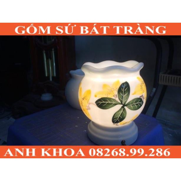 Đèn tinh dầu hoa Bát Tràng - Gốm sứ Bát Tràng Anh Khoa