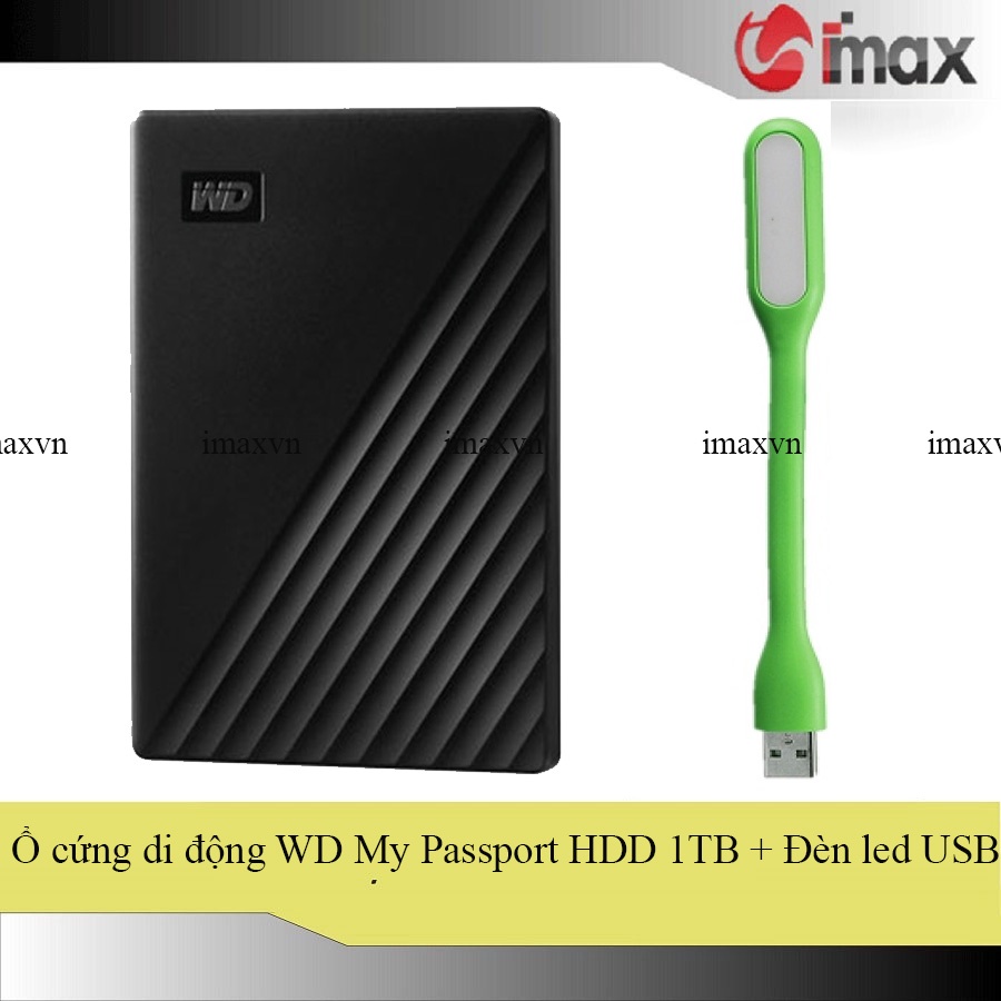 Ổ Cứng Di Động WD My Passport HDD 1TB + Đèn Led USB