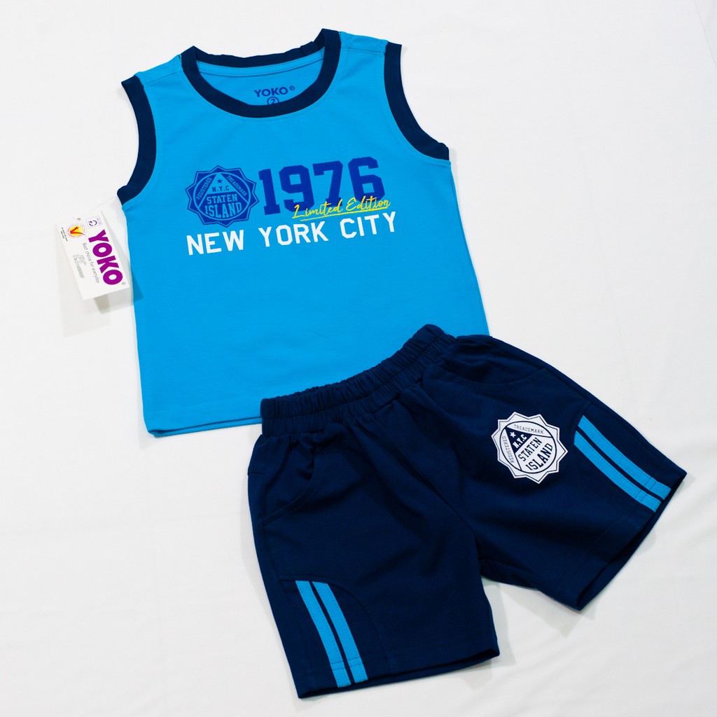 [Mã BMBAU50 giảm 50K đơn 150K] Bộ Quần Áo Thun Sát Nách Bé Trai (1-5 Tuổi) YOKO KID’S FASHION 20027T