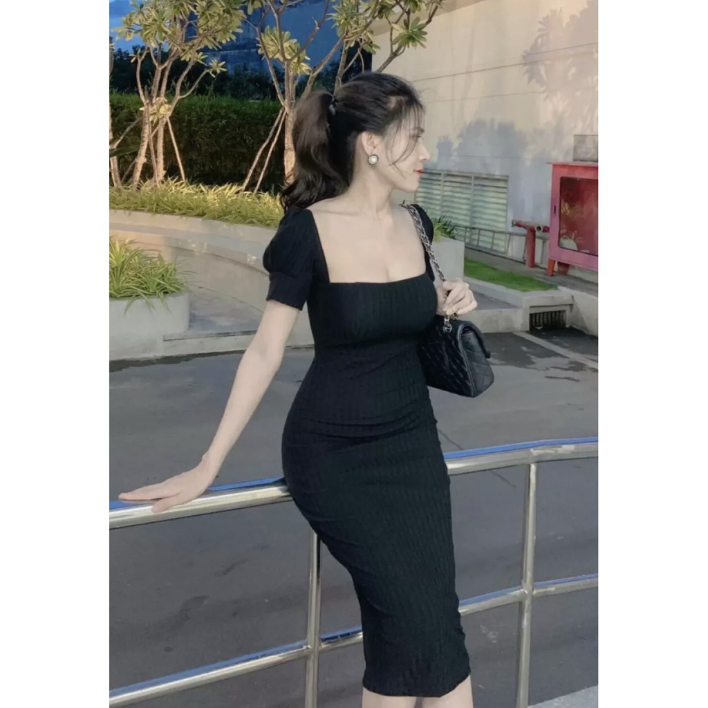 Đầm Body Ngắn Tay Thun Dày