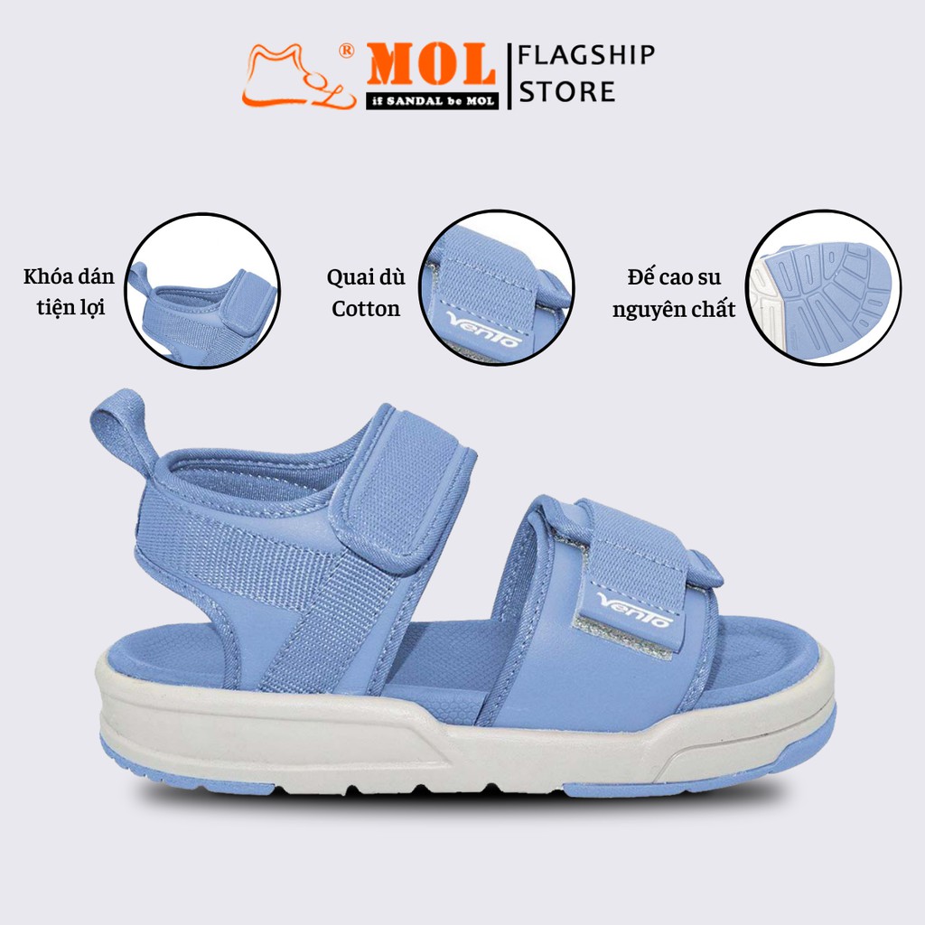 Giày Sandal Vento Nữ 2 Quai Ngang Êm Bền Đi Học Đi Làm Đi Du Lịch Màu Xanh Dương Mã NV10026