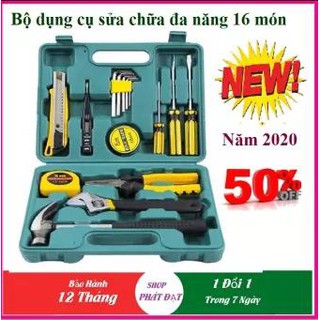 Hộp dụng cụ 16 món các đồ sửa chữa điện nước, xe đạp, xe máy,... thiết kế gấp gọn thông minh, dễ di chuyển