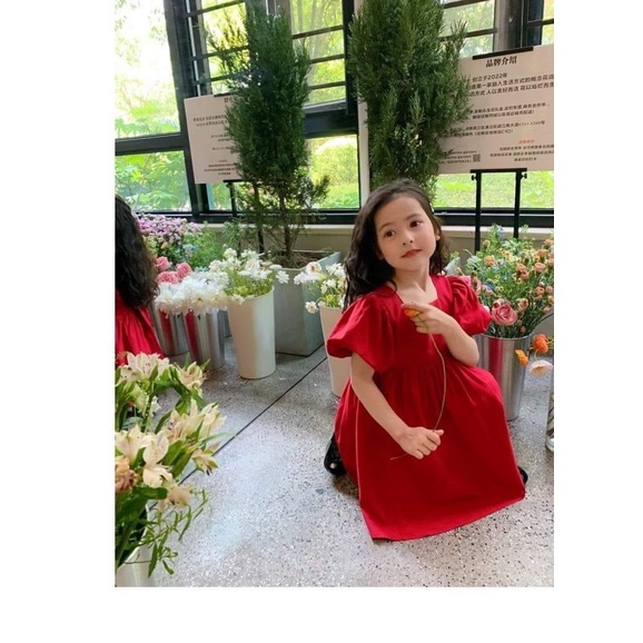 Váy bé gái tay phồng