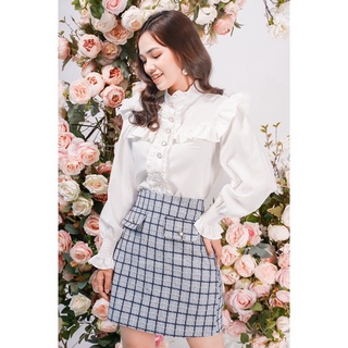 Chân váy dạ tweed  sang chảnh,kèm quần bên trong