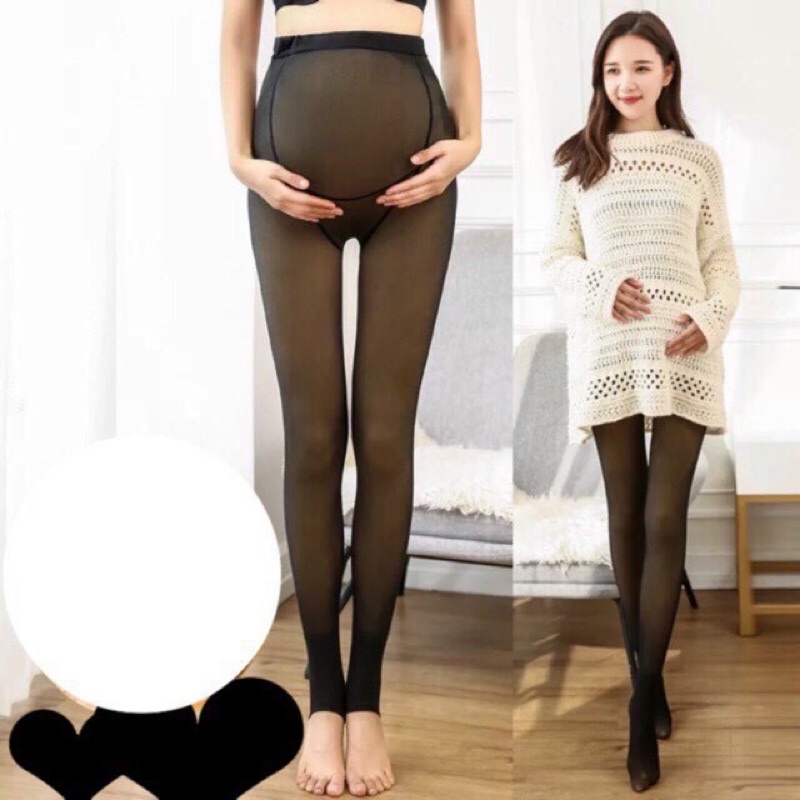 Quần tất 3D. quần tất bầu đắp bụng dẫm gót có thun chỉnh bụng