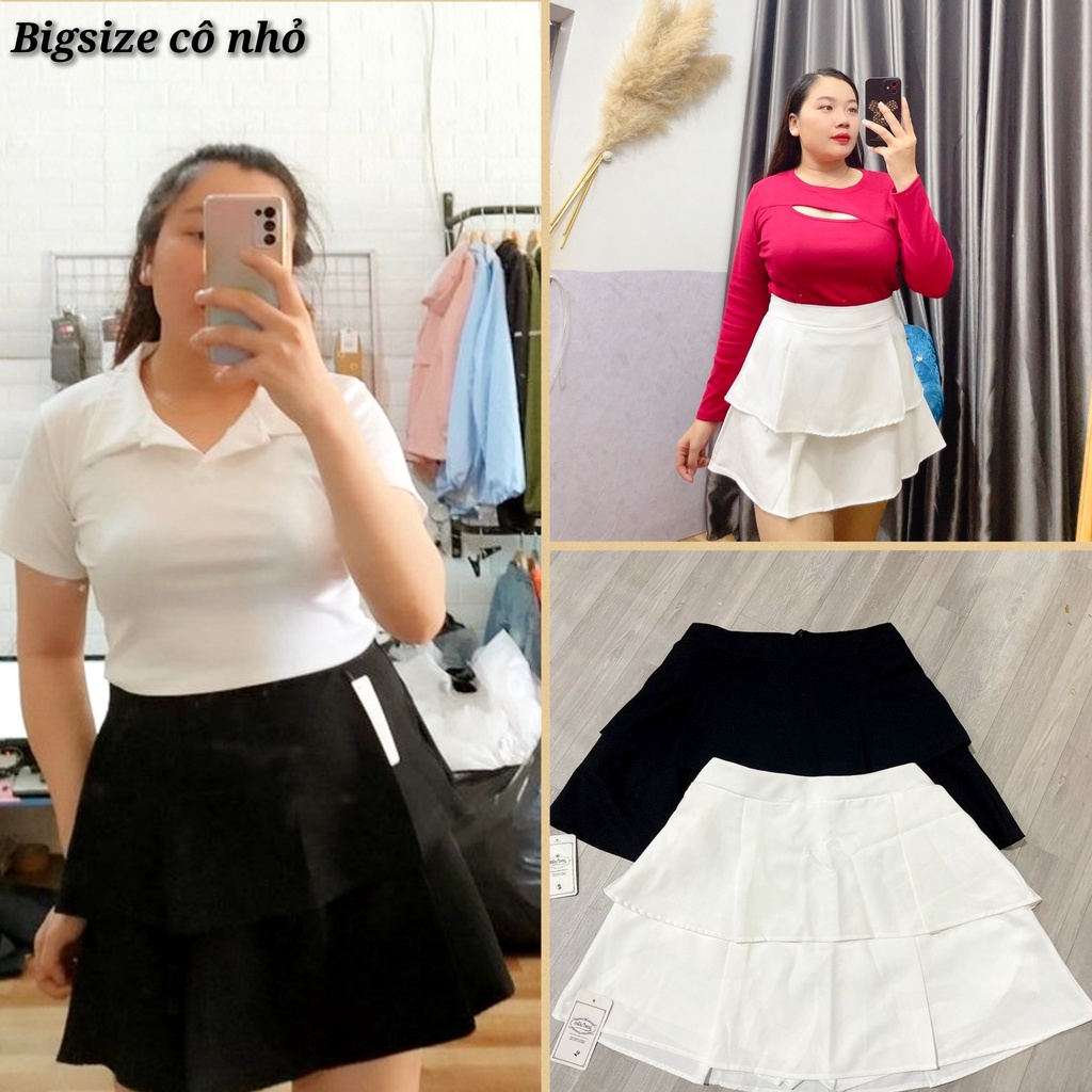 Chân váy 2 tầng chân váy xếp ly xòe bigsize có lót trong mã cv9
