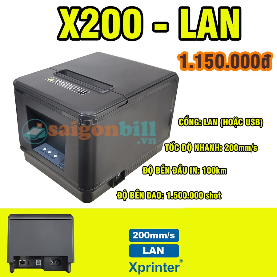 Máy in nhiệt, In bill XPrinter- X200 - LAN/USB