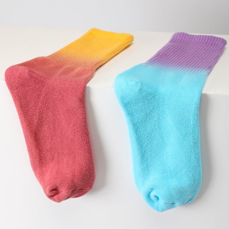 Xiangbao Vớ Cotton Nhuộm Màu Gradient Phong Cách Harajuku Hip Hop Cho Nam Và Nữ