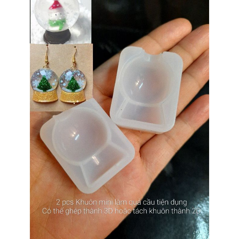 Khuôn quả cầu mini có đế dùng  trong sáng tạo Resin